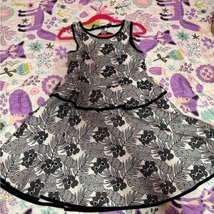 Janie and Jack Black and White A-Line Dress Sleeveless Scoop Neck